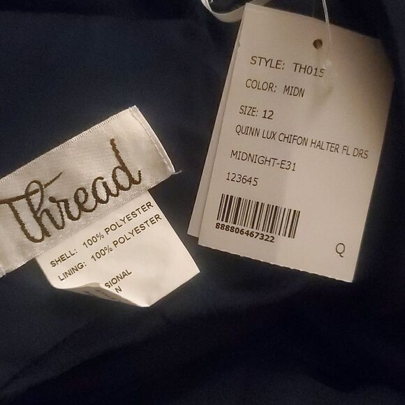 Thread Women's Midnight Navy Cowl Neck Criss Croas Back Maxi Dress Size 12 TH015 - Picture 2 of 2